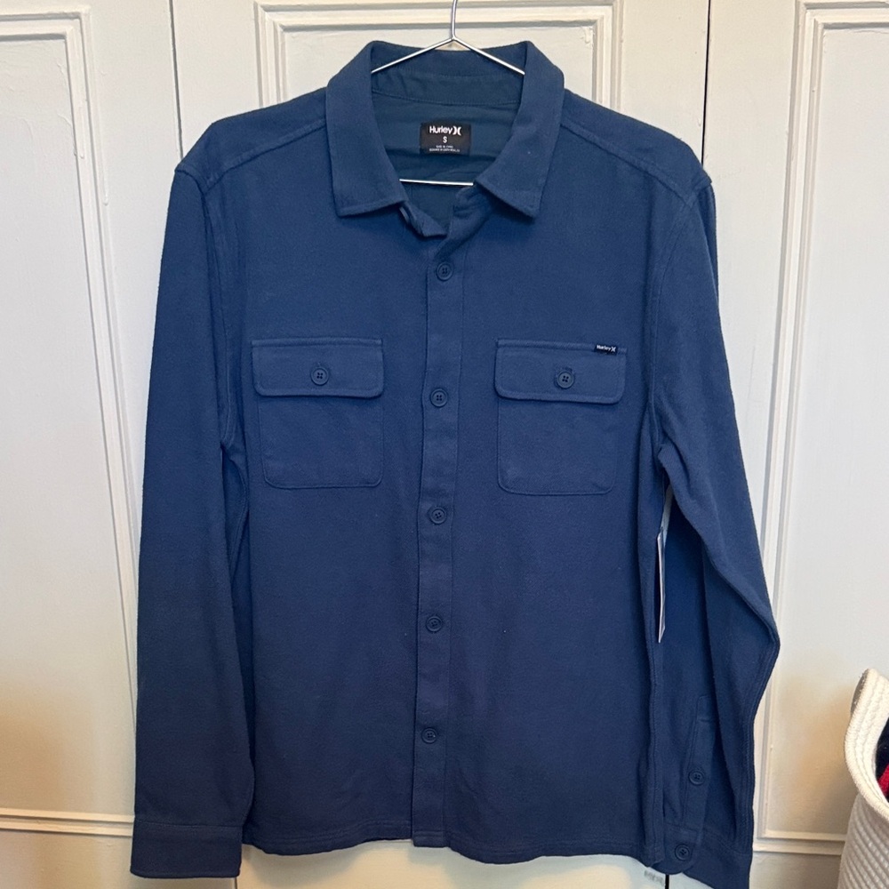 Hurley Dark Blue Long Sleeve Santa Cruz twill flannel